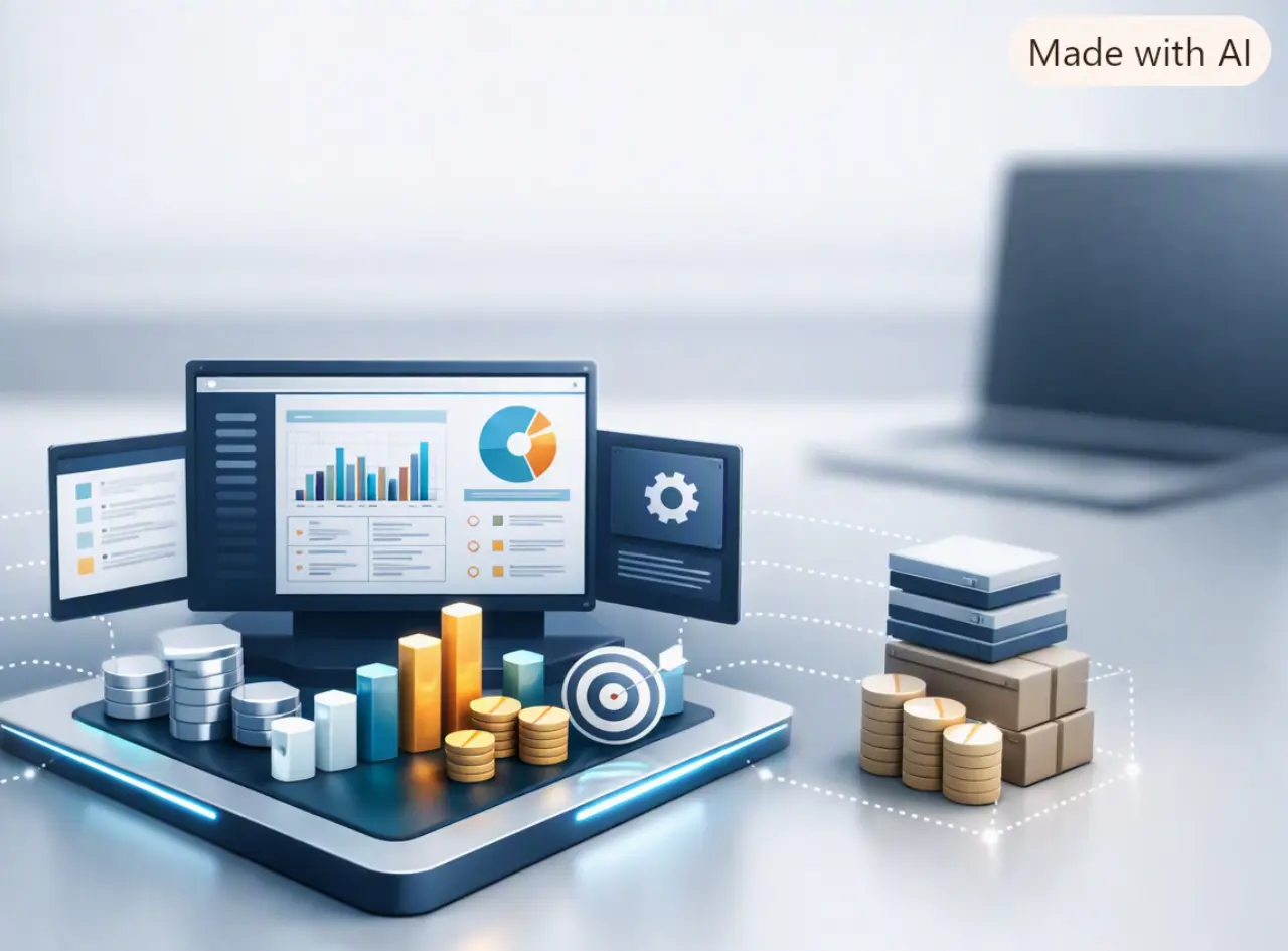 Representación visual de un sistema de gestión ERP donde los datos se integran, se ordenan y generan valor para la empresa.